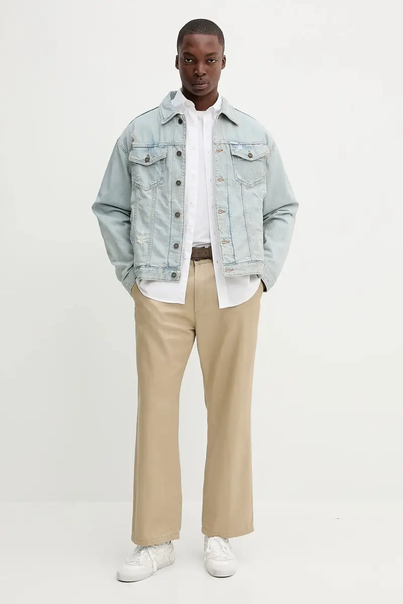 camicia in cotone uomo colore bianco M5YH64 WHFK1 miniatura 2