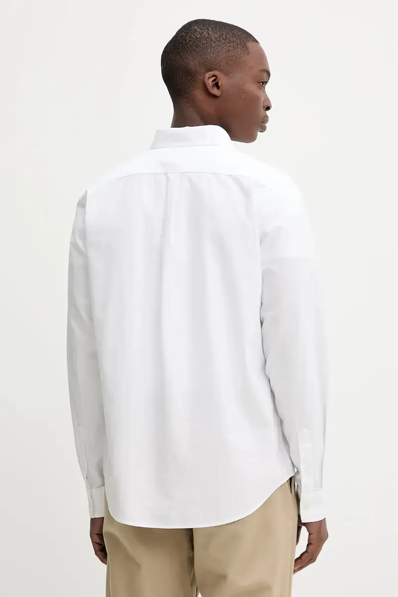 camicia in cotone uomo colore bianco M5YH64 WHFK1 miniatura 3