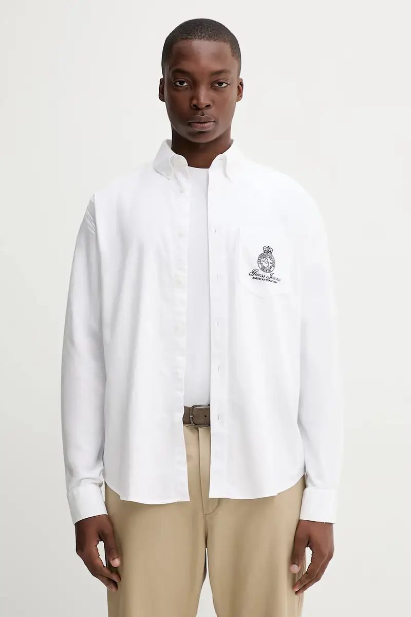 camicia in cotone uomo colore bianco M5YH64 WHFK1