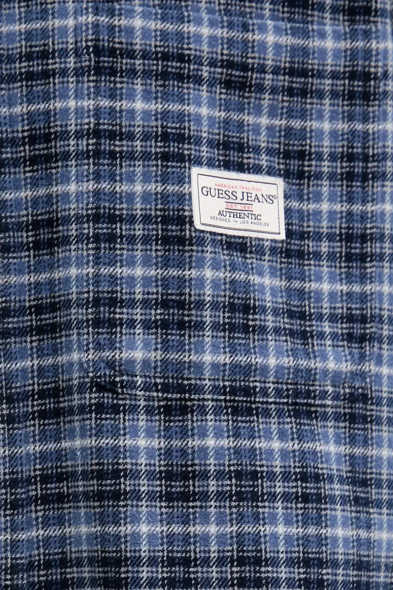 camicia in cotone uomo colore blu M5BH16 WGMH1 miniatura 5