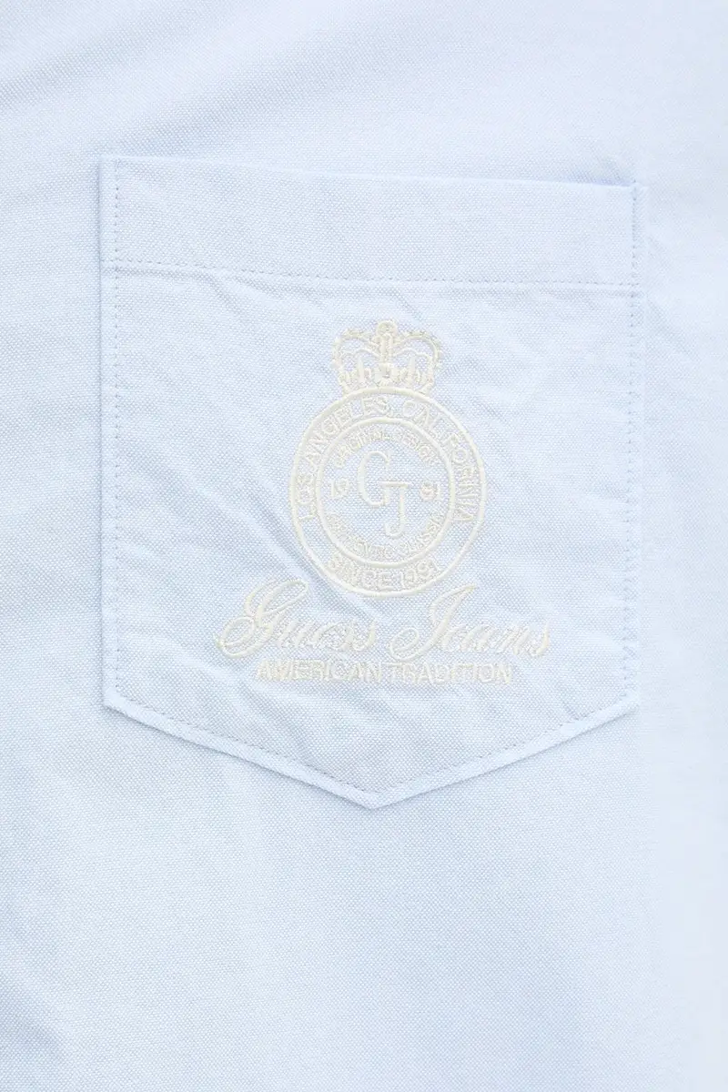 camicia in cotone uomo colore blu M5YH64 WHFK1 miniatura 5