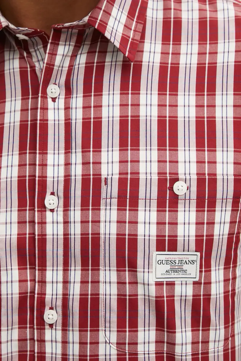 camicia in cotone uomo colore granata M5YH37 WH7Q1 miniatura 5