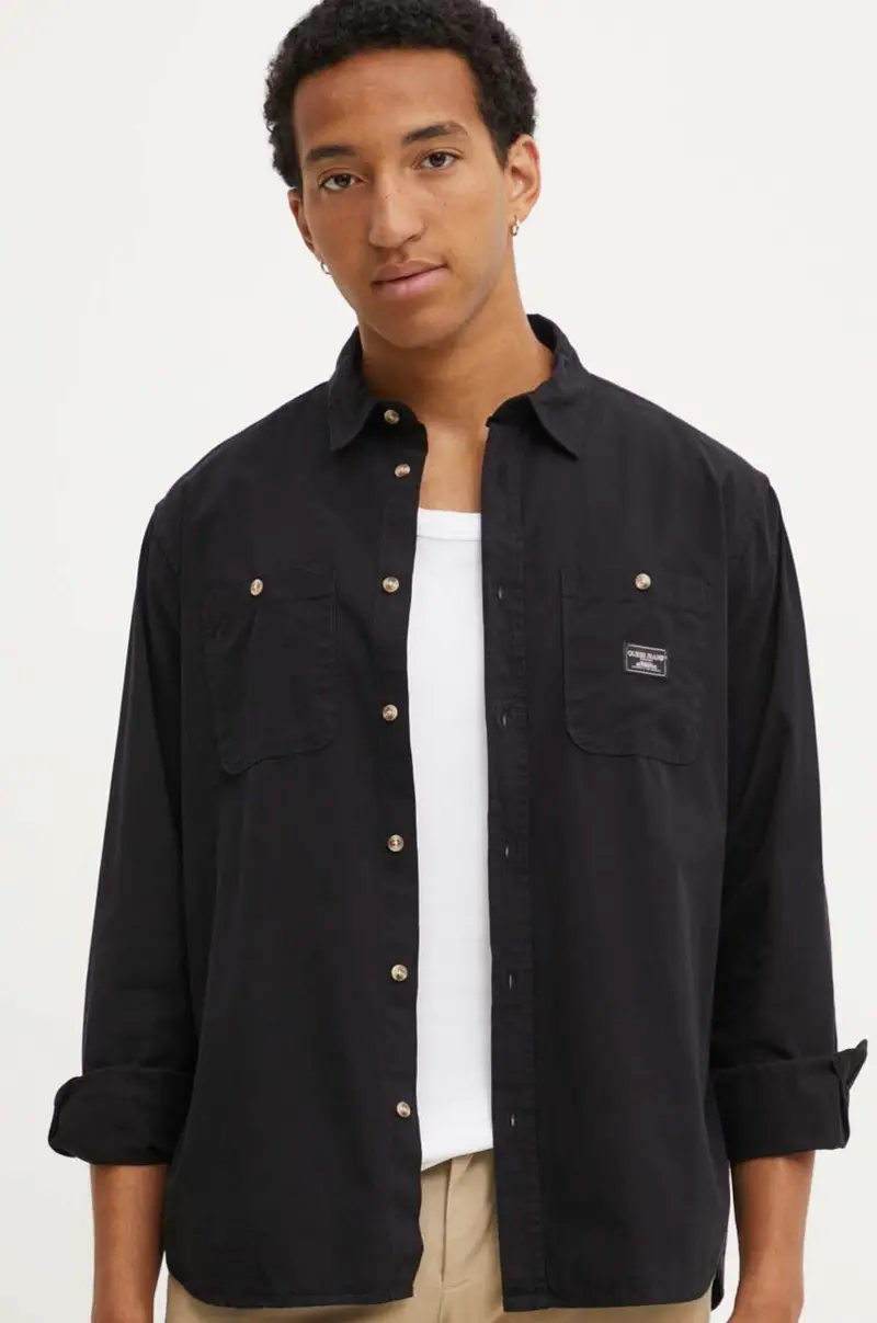 camicia in cotone uomo colore nero M4YH37 WGCF1 miniatura 4