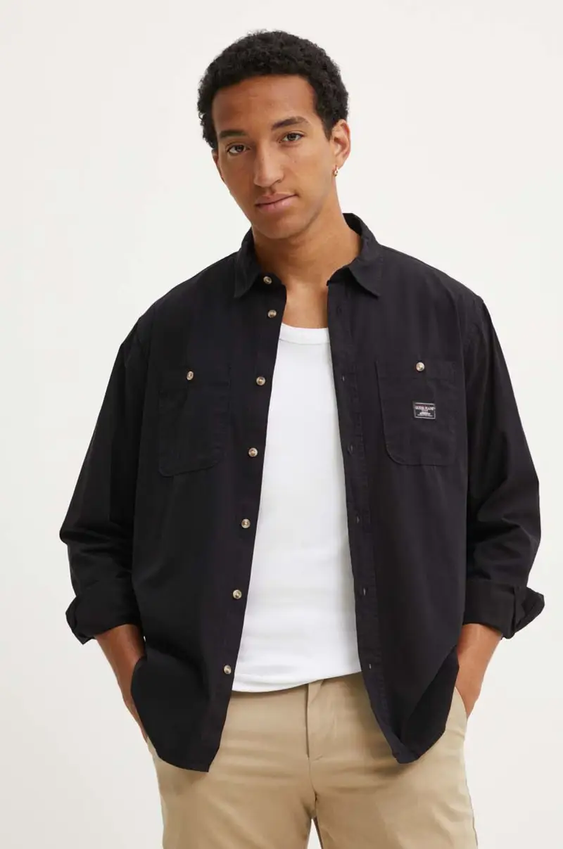 camicia in cotone uomo colore nero M4YH37 WGCF1