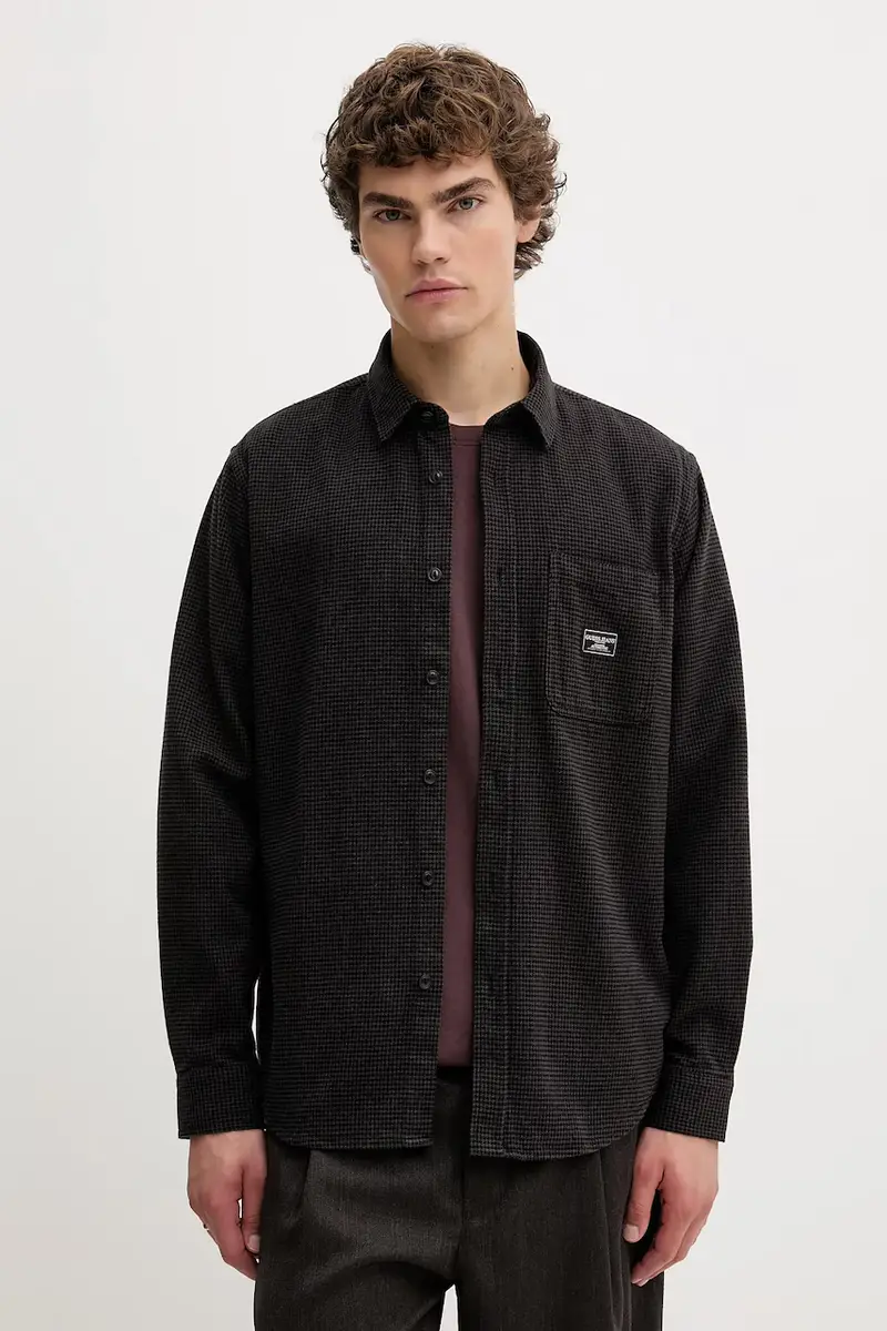 camicia in cotone uomo colore nero M5BH16 WGMH1