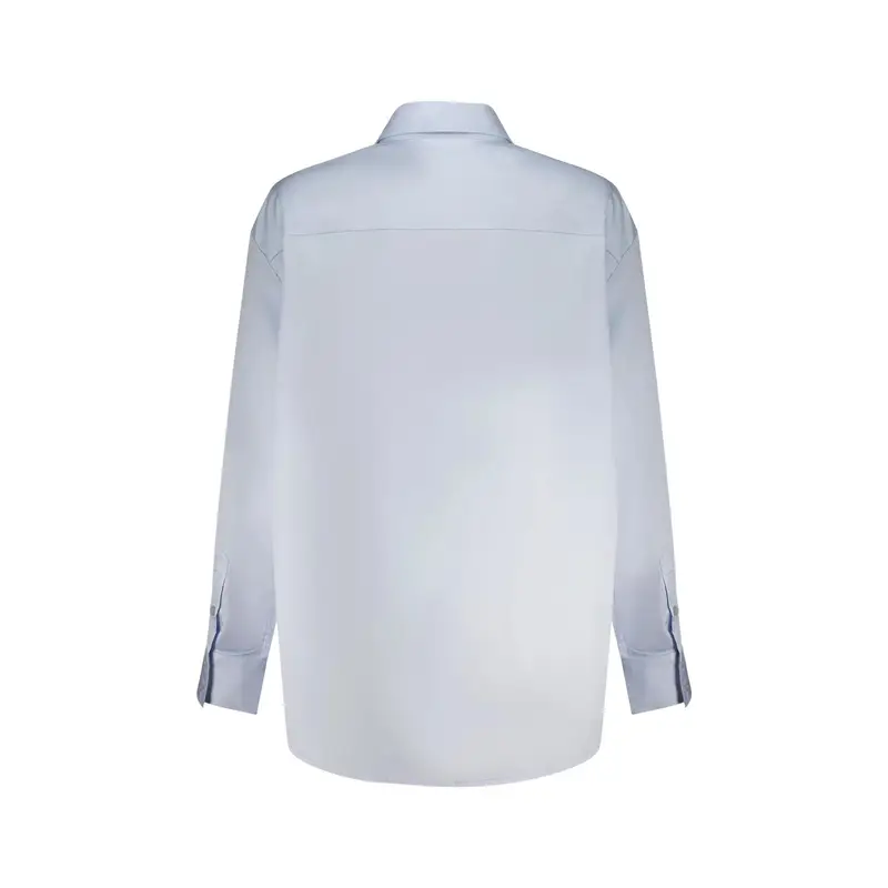 Camicia Maniche Lunghe Donna Azzurra Ricamo Azzurro miniatura 2