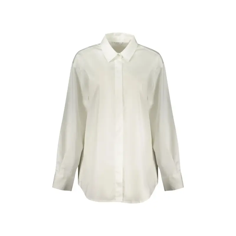 Camicia Maniche Lunghe Donna Bianca Ricamo Bianco