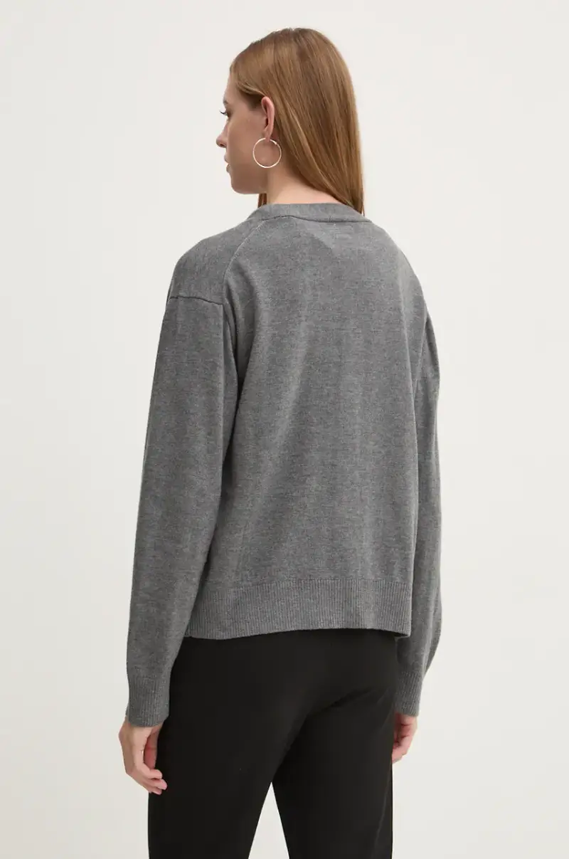 cardigan con aggiunta di lana colore grigio W4BR16 Z3HO2 miniatura 3