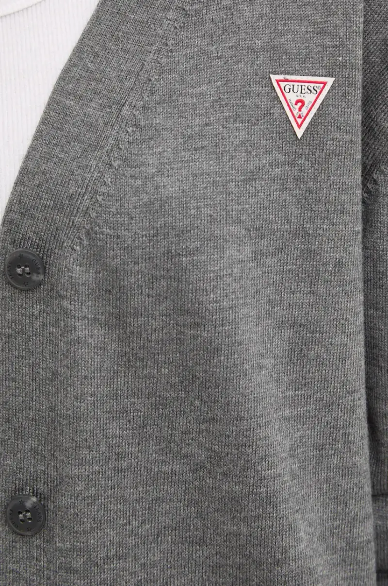 cardigan con aggiunta di lana colore grigio W4BR16 Z3HO2 miniatura 5