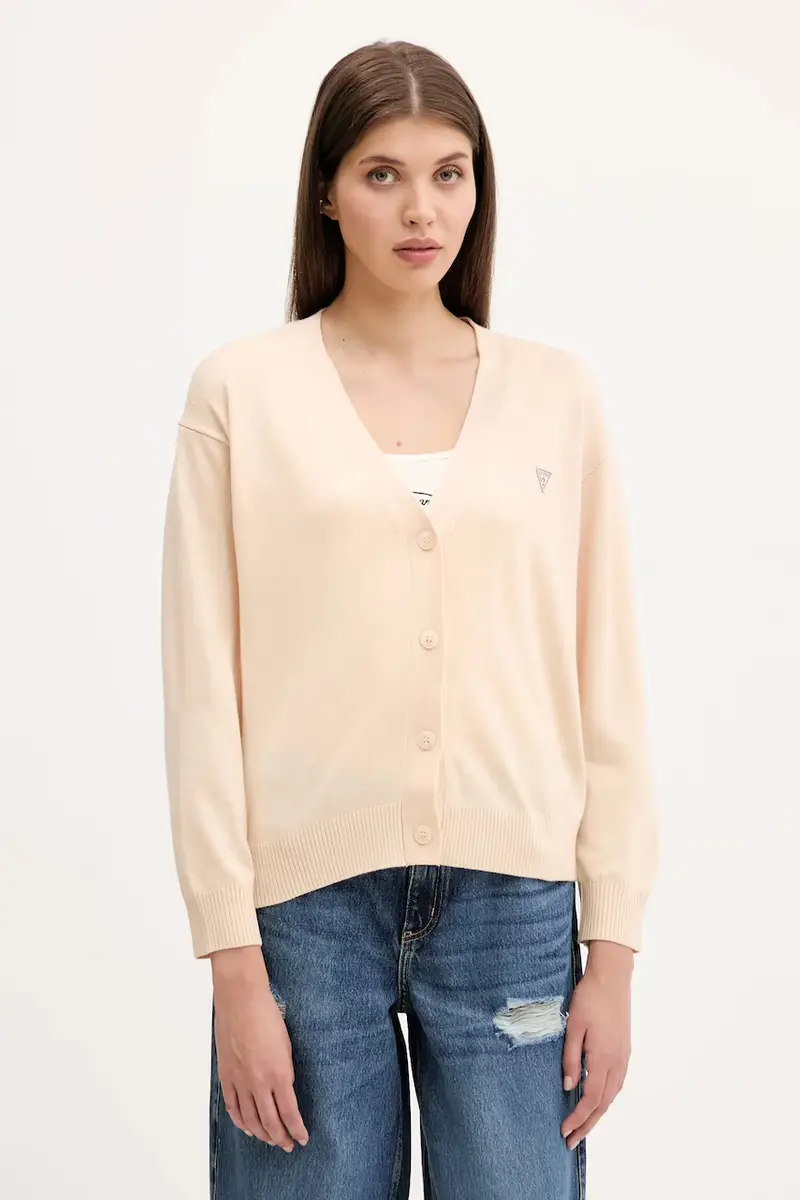 cardigan con aggiunta di lana colore nero W4BR16 Z3HO2 Beige