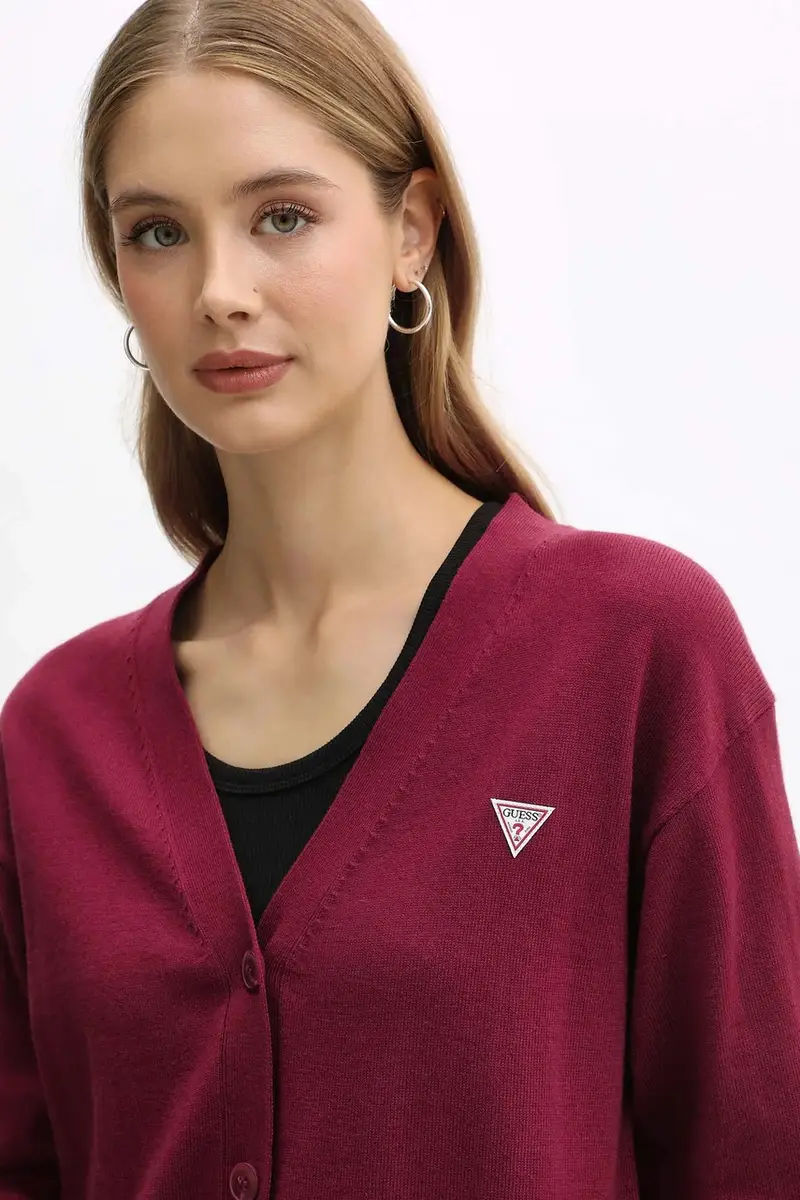 cardigan con aggiunta di lana colore nero W4BR16 Z3HO2 Granata miniatura 4