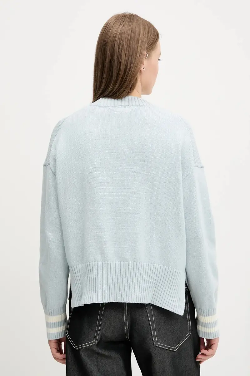 cardigan in cotone colore blu W4BR81 Z3HM1 miniatura 3