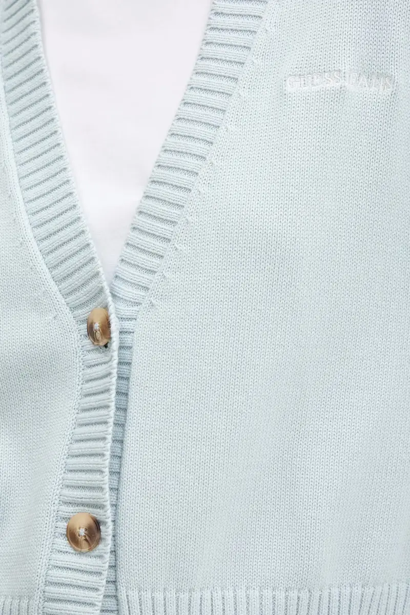 cardigan in cotone colore blu W4BR81 Z3HM1 miniatura 5