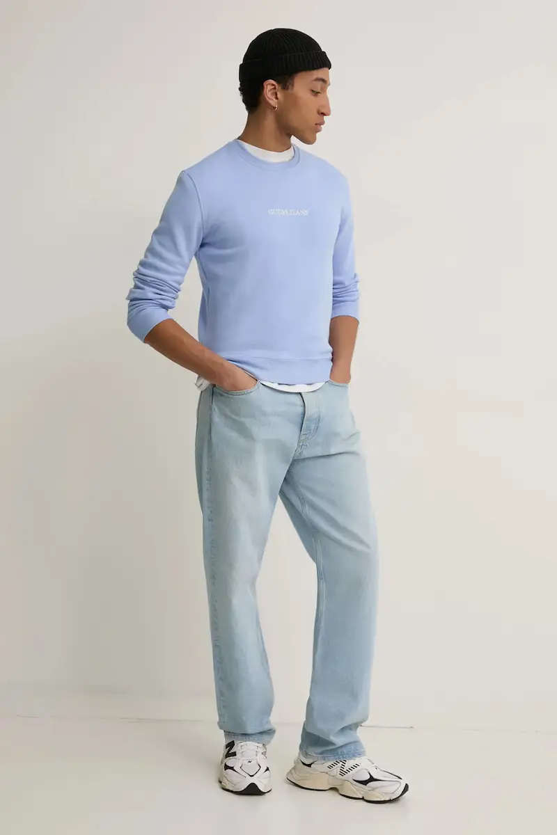 felpa colore blu con applicazione M4YQ19 K9V31 miniatura 2