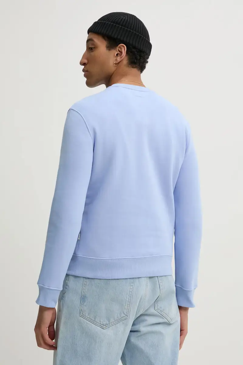 felpa colore blu con applicazione M4YQ19 K9V31 miniatura 3