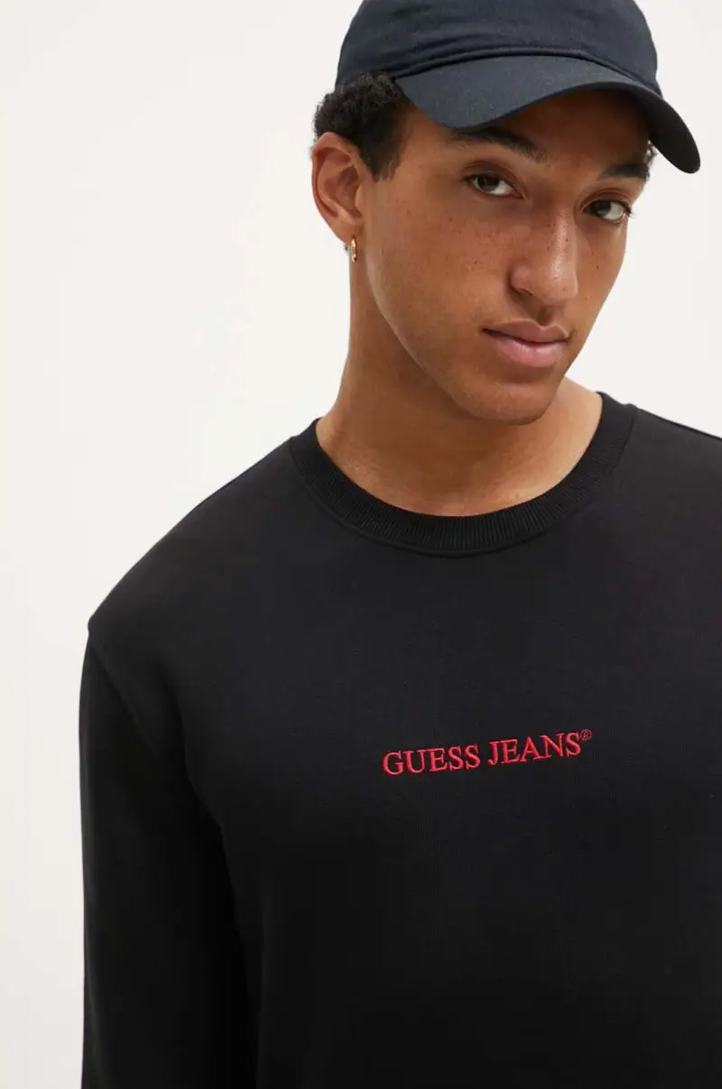 felpa colore nero con applicazione M4YQ19 K9V31 miniatura 4