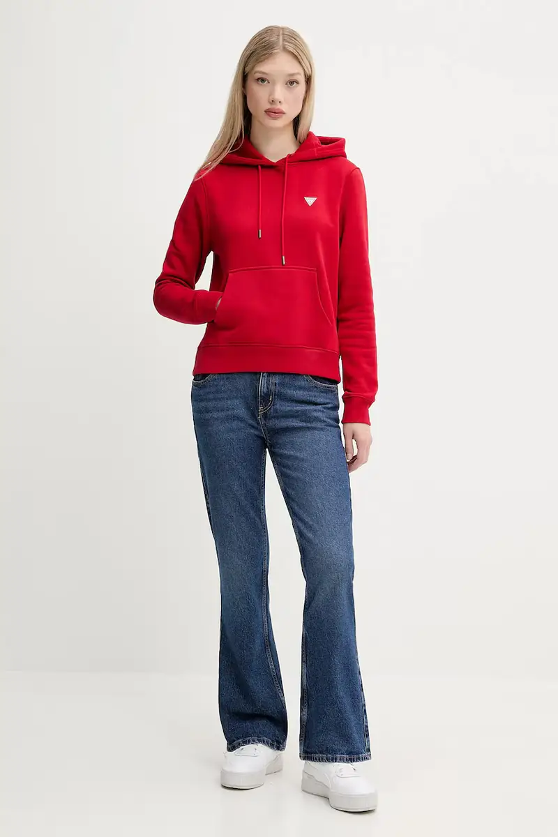 felpa donna colore arancione con cappuccio W4YQ04 KC811 Rosso miniatura 2