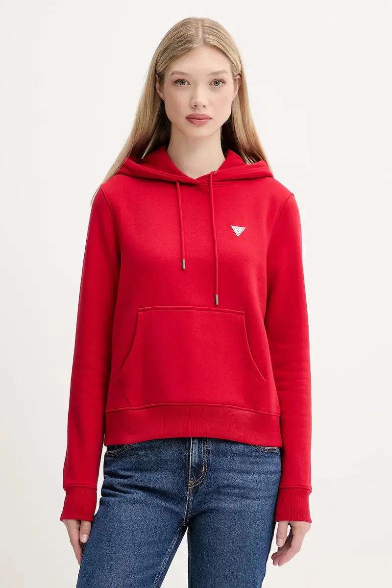 felpa donna colore arancione con cappuccio W4YQ04 KC811 Rosso