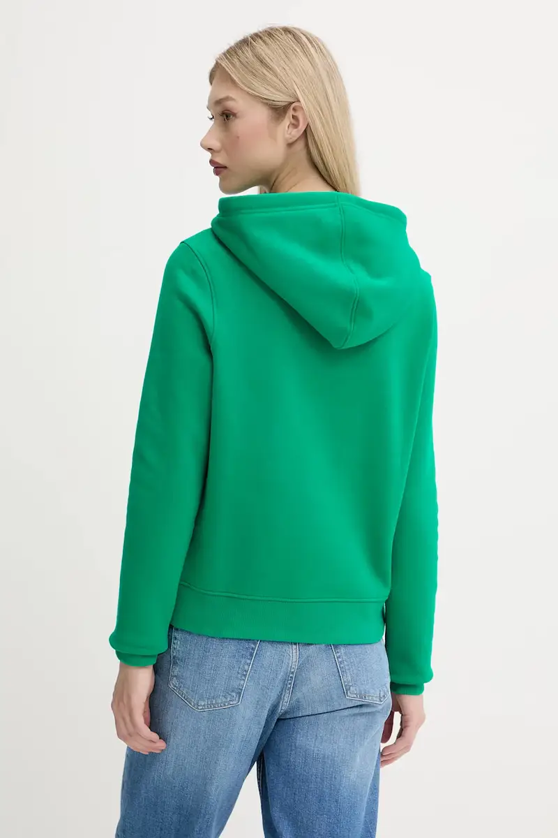 felpa donna colore arancione con cappuccio W4YQ04 KC811 Verde miniatura 3