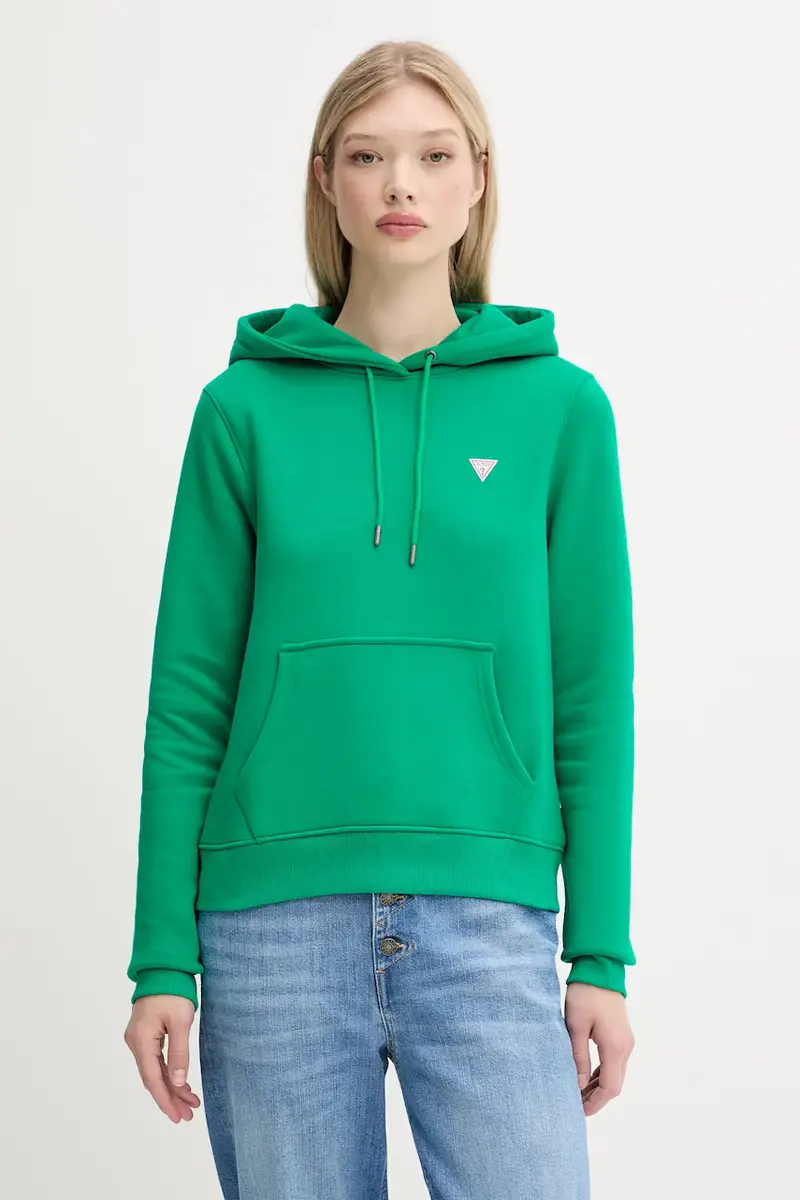 felpa donna colore arancione con cappuccio W4YQ04 KC811 Verde