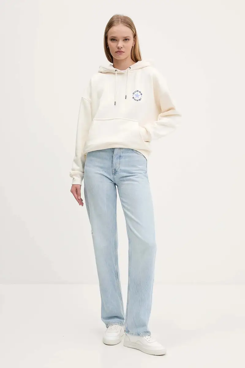 felpa donna colore beige con cappuccio W5BQ24 KC811 miniatura 2