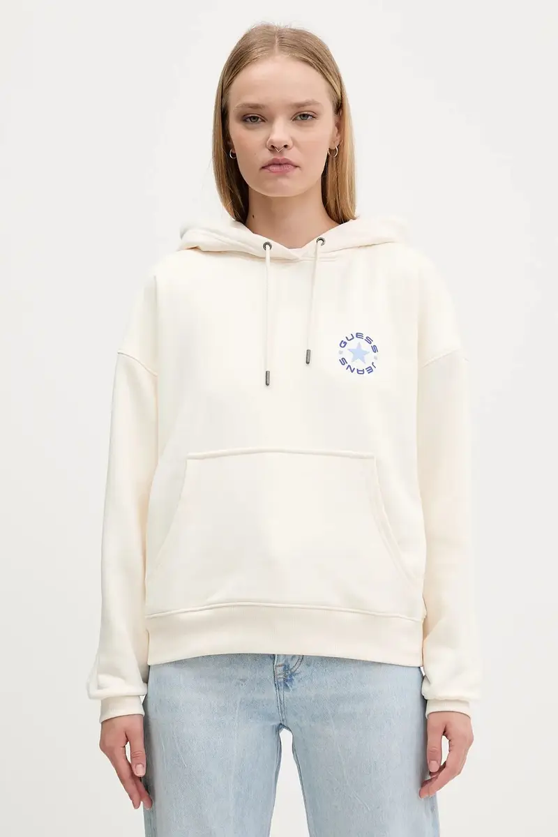 felpa donna colore beige con cappuccio W5BQ24 KC811 miniatura 3