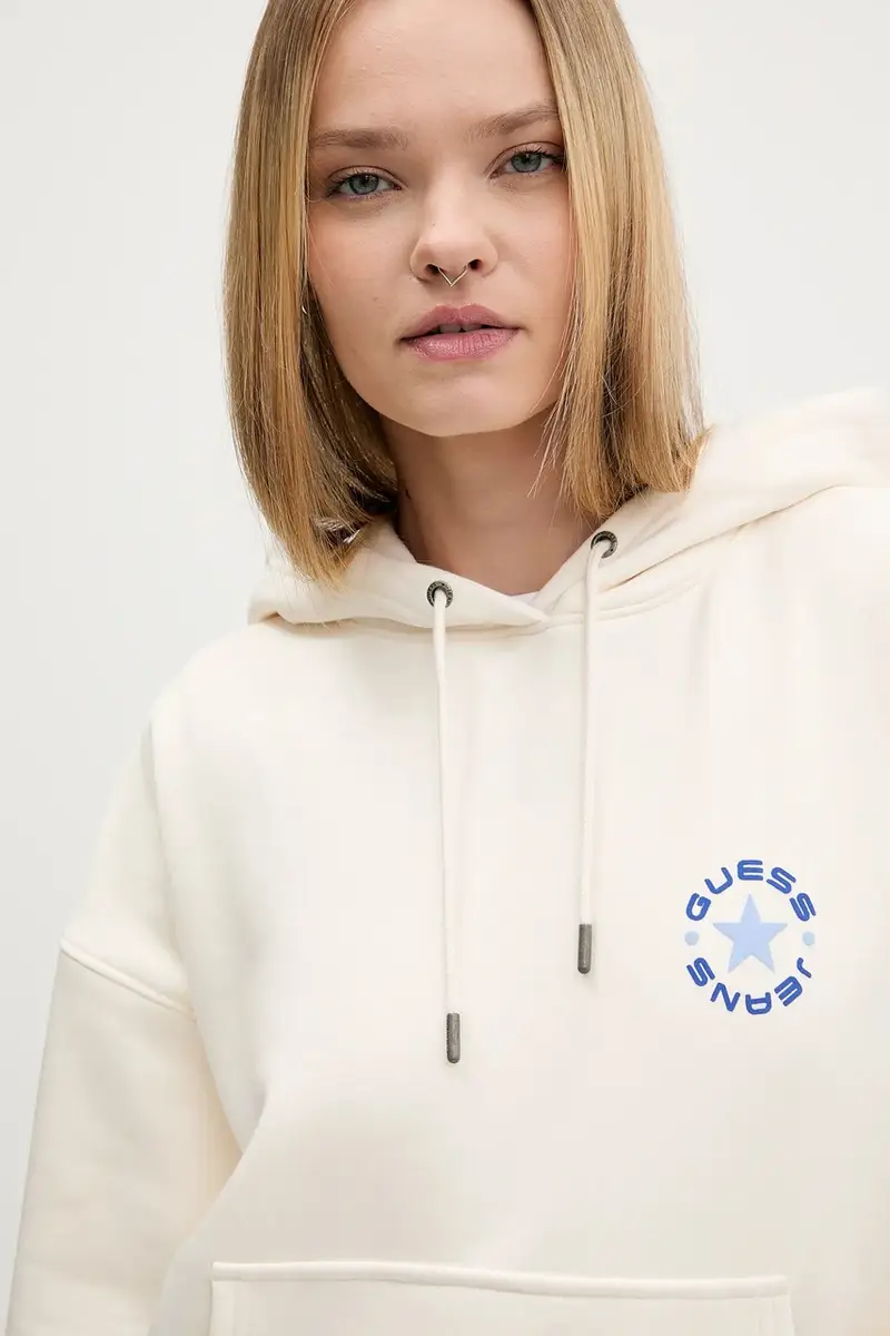 felpa donna colore beige con cappuccio W5BQ24 KC811 miniatura 4