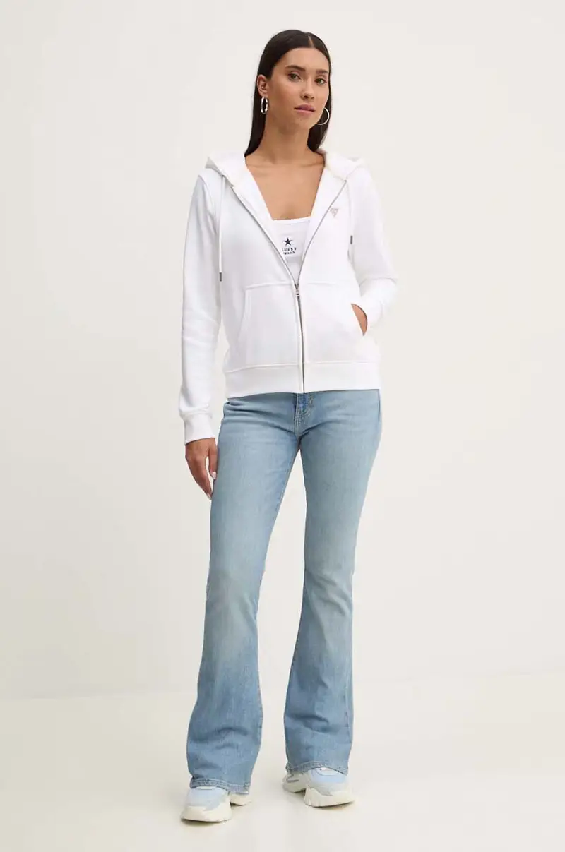 felpa donna colore bianco con cappuccio W4YQ03 KC811 miniatura 2