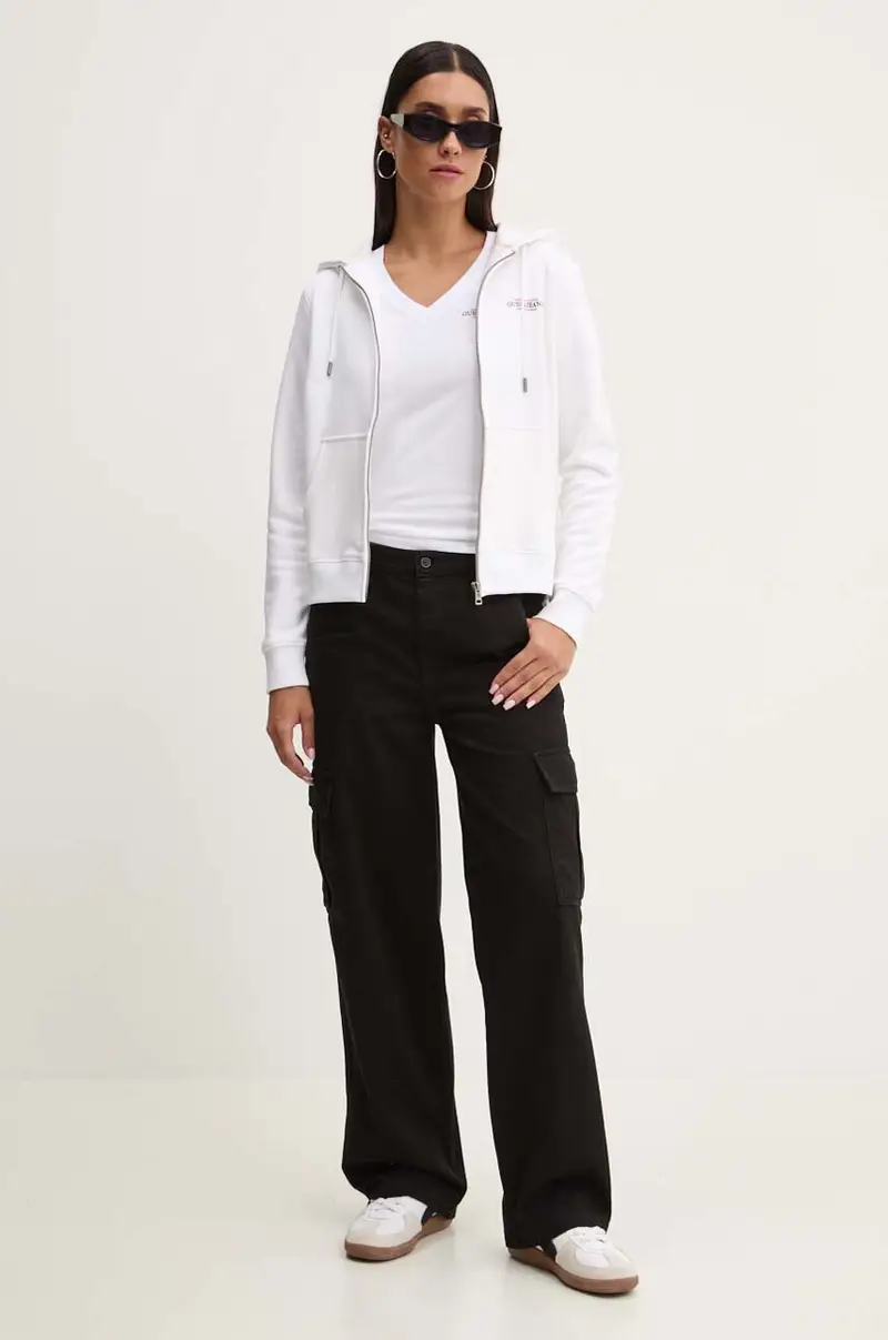 felpa donna colore bianco con cappuccio W4YQ13 KC811 miniatura 2