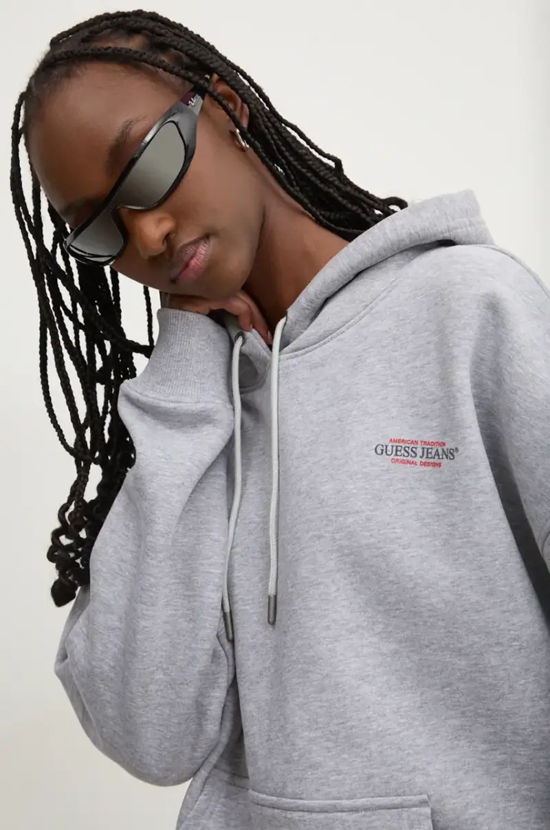 felpa donna colore grigio con cappuccio W4BQ21 KC811 miniatura 4