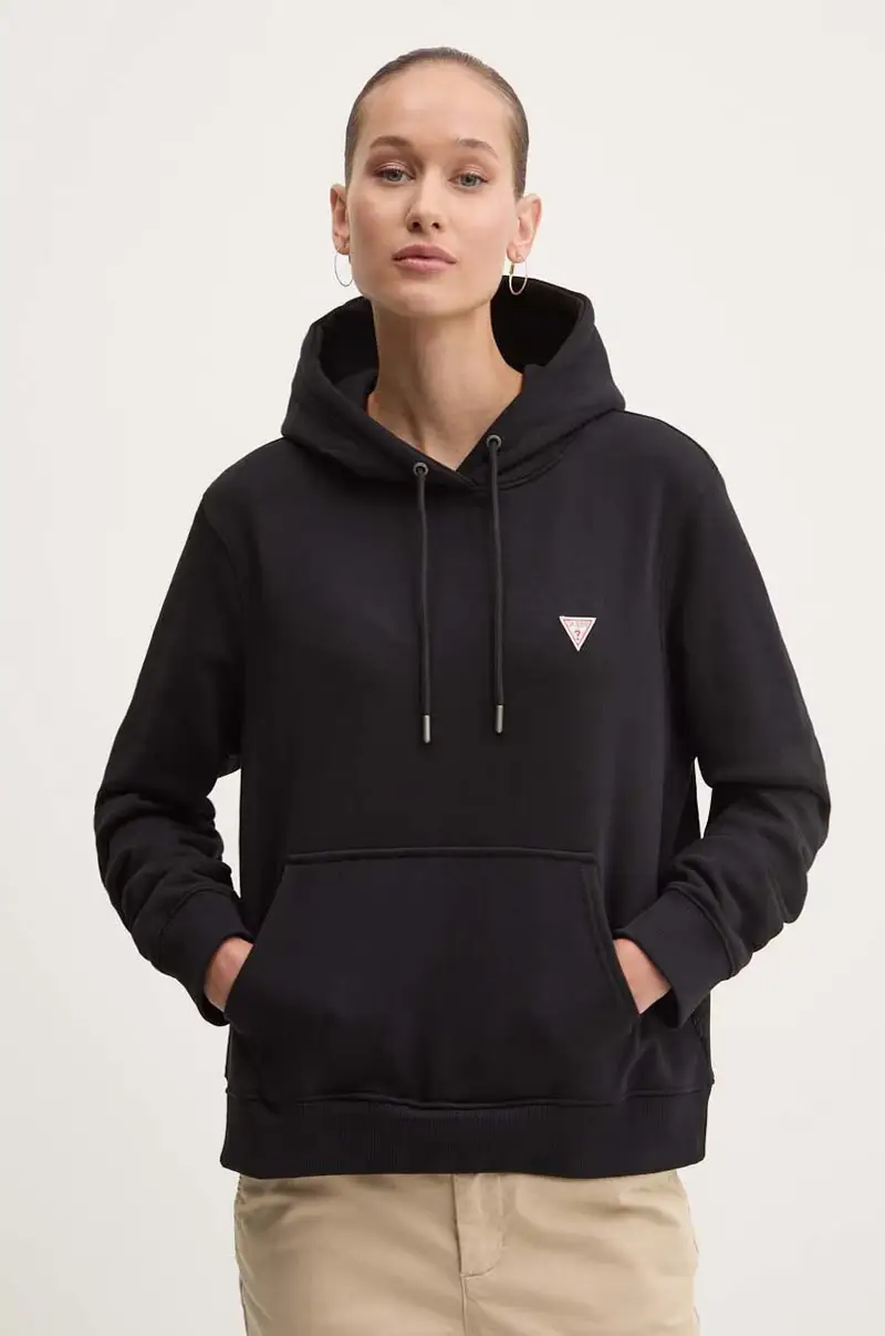 felpa donna colore nero con cappuccio W4YQ04 KC811