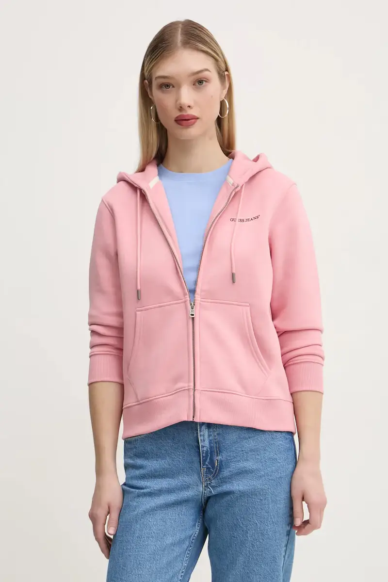 felpa donna colore rosa con cappuccio W4YQ13 KC811