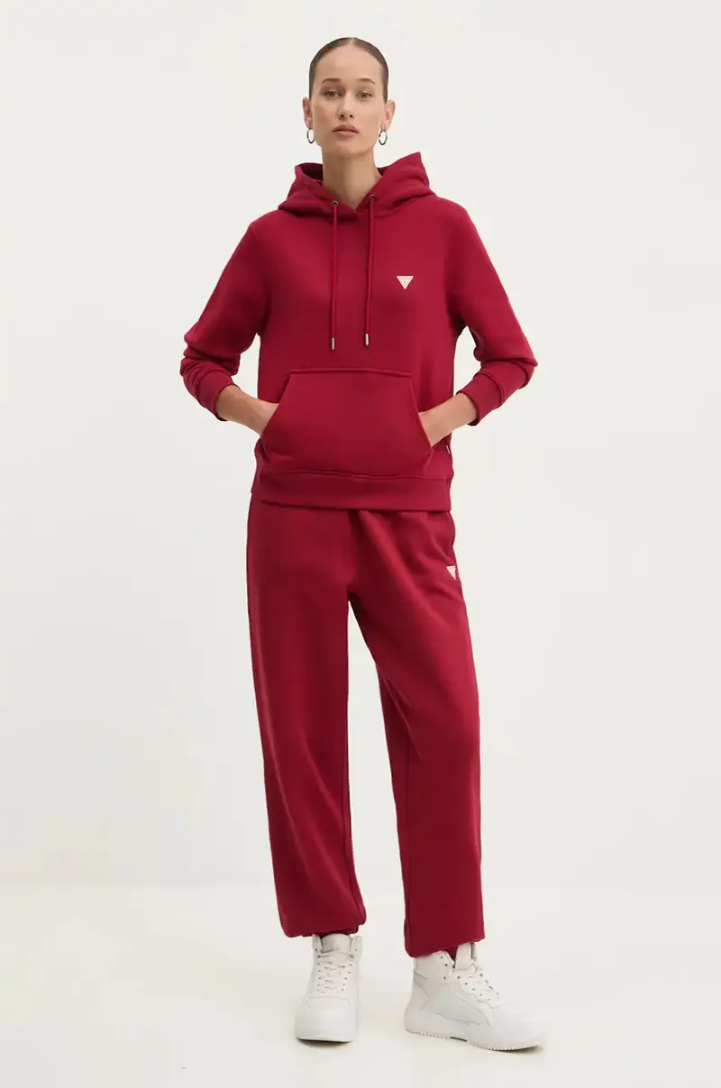 felpa donna colore rosso con cappuccio W4YQ04 KC811 Granata miniatura 2