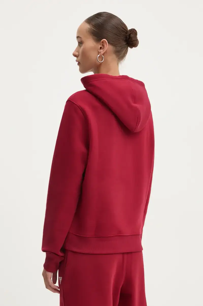 felpa donna colore rosso con cappuccio W4YQ04 KC811 Granata miniatura 3