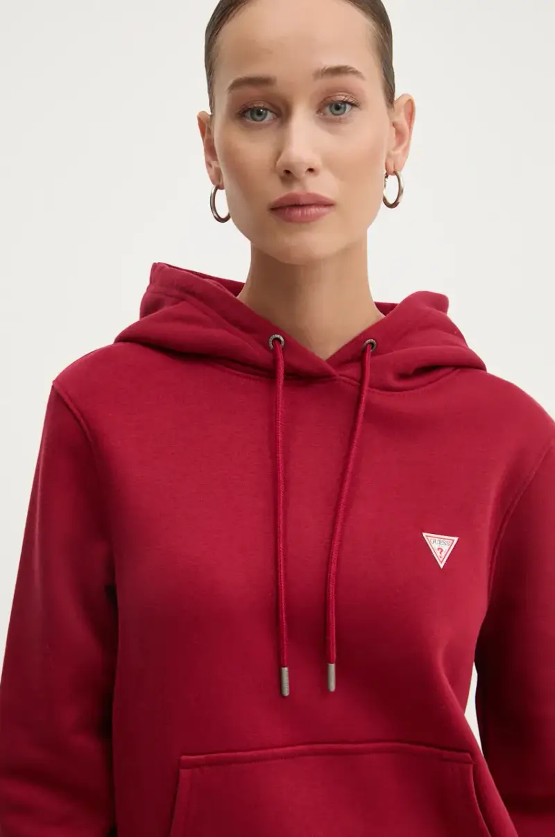 felpa donna colore rosso con cappuccio W4YQ04 KC811 Granata miniatura 4