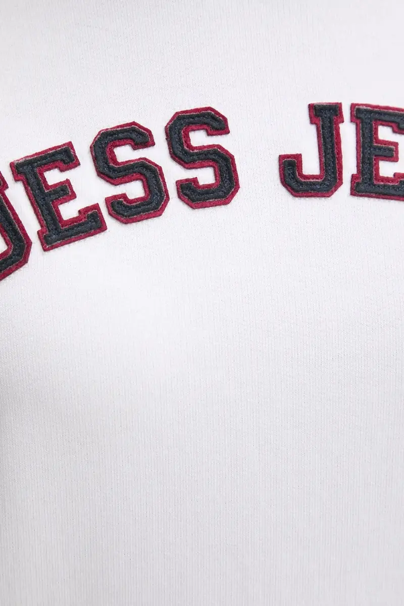 felpa in cotone donna colore bianco con cappuccio con applicazione W5RQ17 K68I4 miniatura 5