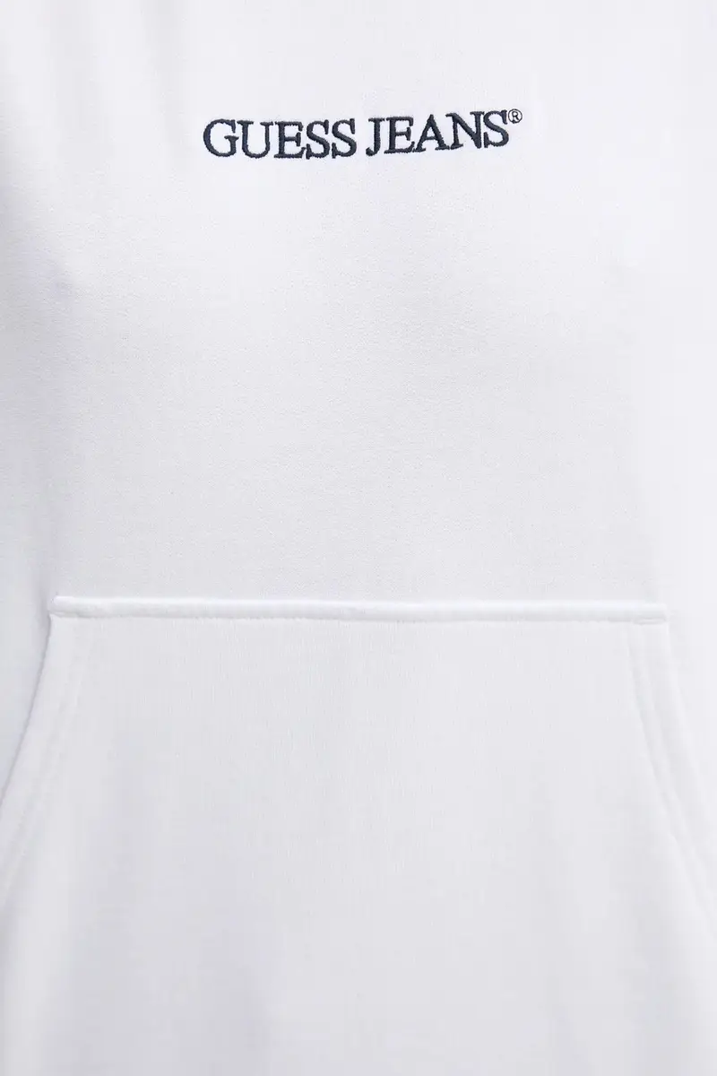 felpa in cotone donna colore bianco con cappuccio con applicazione W5RQ27 K68I4 miniatura 5