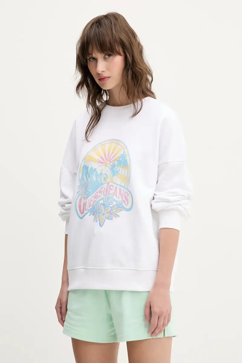 felpa in cotone donna colore bianco W5GQ16 K68I4