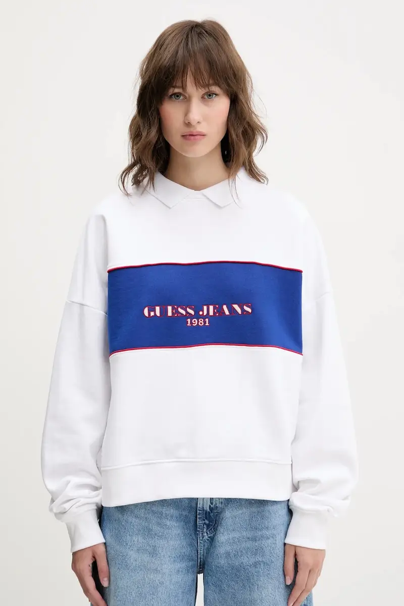 felpa in cotone donna colore bianco W5GQ17 K68I4