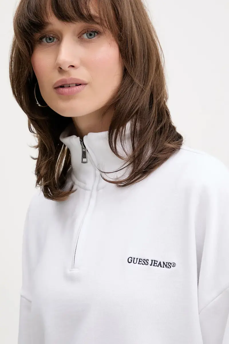 felpa in cotone donna colore bianco W5YQ09 K68I4 miniatura 4