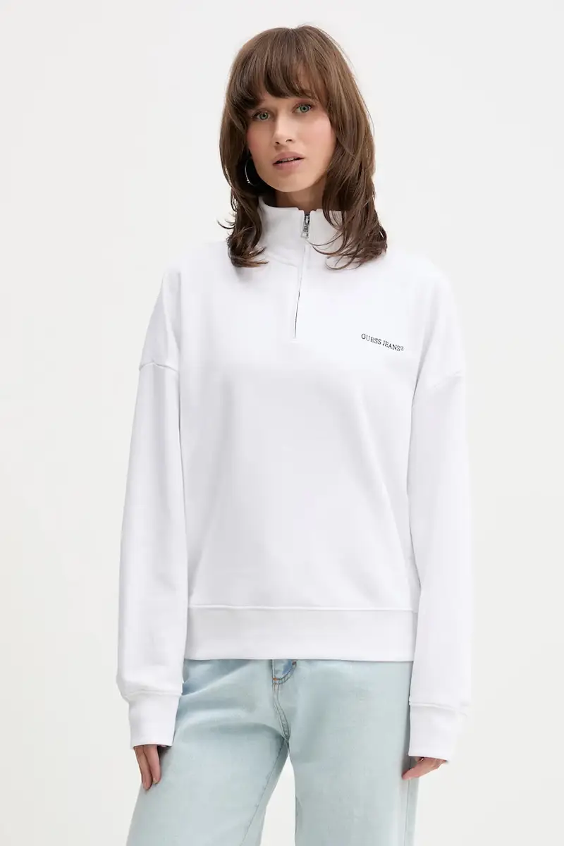 felpa in cotone donna colore bianco W5YQ09 K68I4