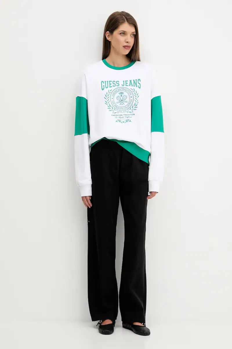 felpa in cotone donna colore bianco W5YQ20 K68I4 miniatura 2