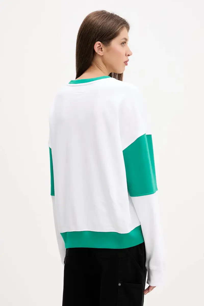 felpa in cotone donna colore bianco W5YQ20 K68I4 miniatura 3