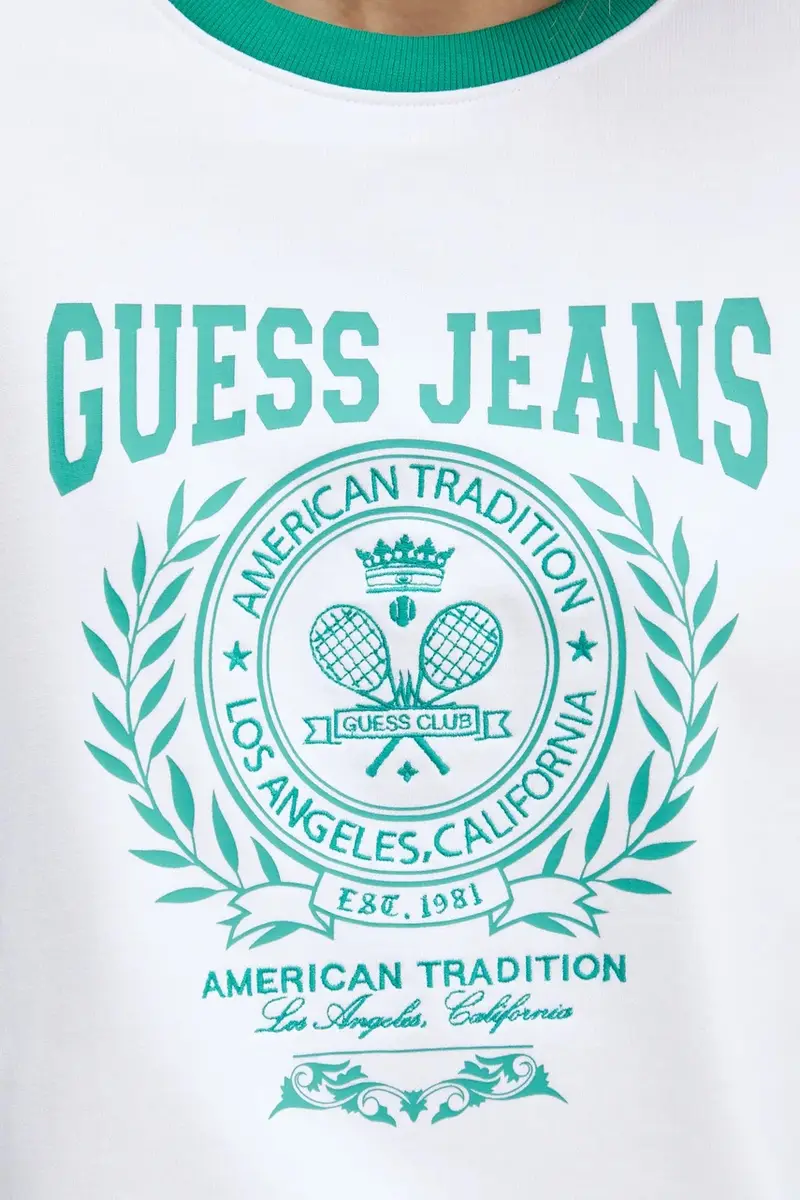 felpa in cotone donna colore bianco W5YQ20 K68I4 miniatura 5