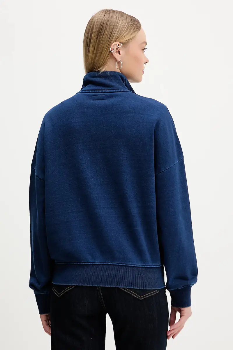 felpa in cotone donna colore blu navy W5YQ10 KCXQ1 miniatura 3