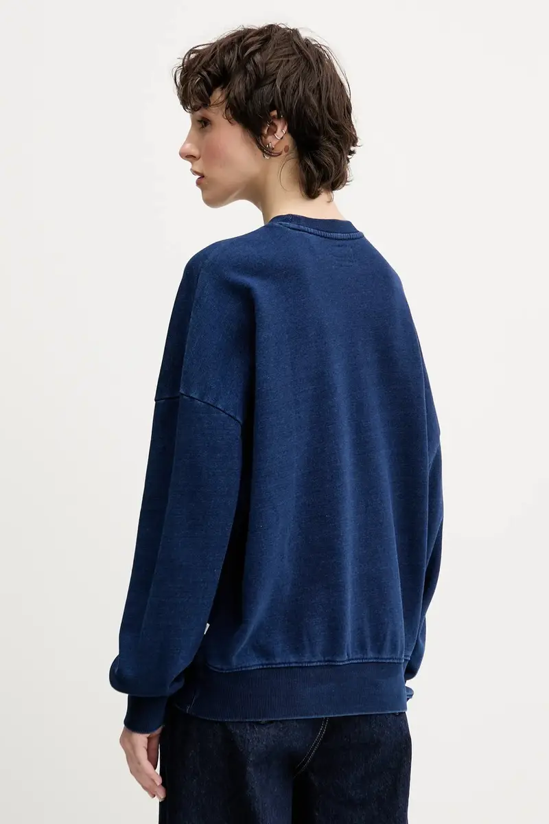 felpa in cotone donna colore blu navy W5YQ12 KCXQ1 miniatura 3