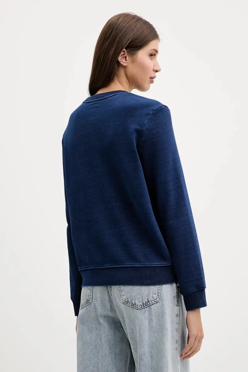 felpa in cotone donna colore blu navy W5YQ22 KCXQ1 miniatura 3