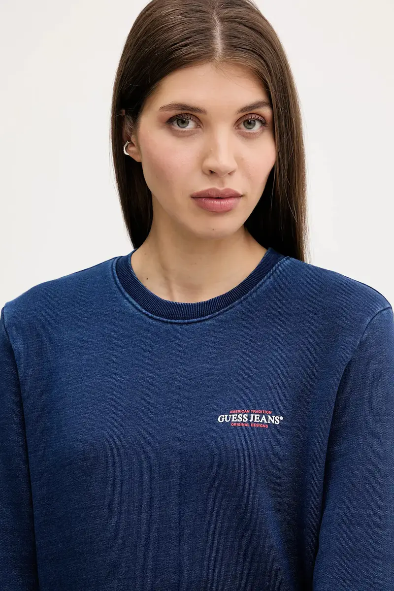 felpa in cotone donna colore blu navy W5YQ22 KCXQ1 miniatura 4