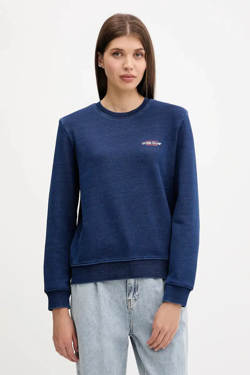 felpa in cotone donna colore blu navy W5YQ22 KCXQ1