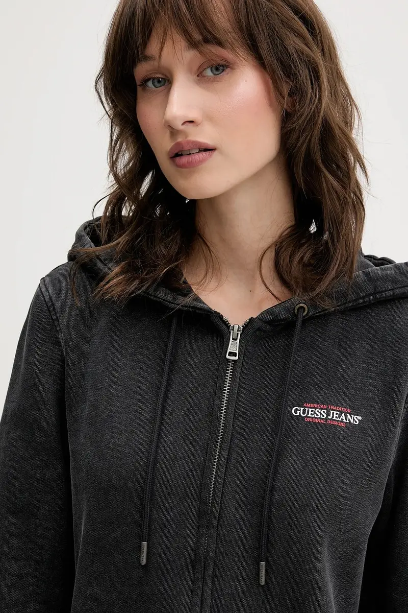 felpa in cotone donna colore grigio con cappuccio W5BQ14 KCPR1 miniatura 4